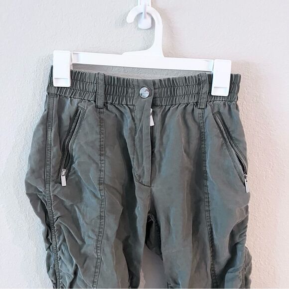 Derek Lam 10 Crosby Size 2 Green Contrast Stitch Utility Joggers Pants - Picture 3 of 8